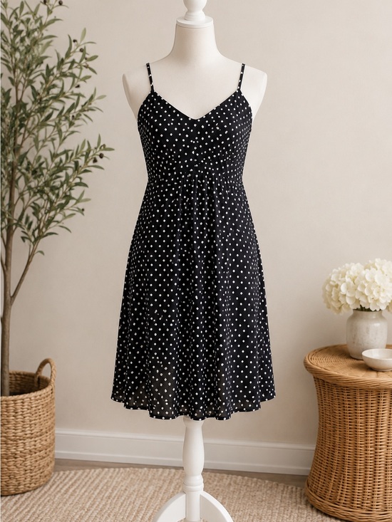 Ann Taylor Loft Dresses & Skirts - LOFT Ann Taylor Black White Polka Dot Cami Dress XS Rayon Sundress